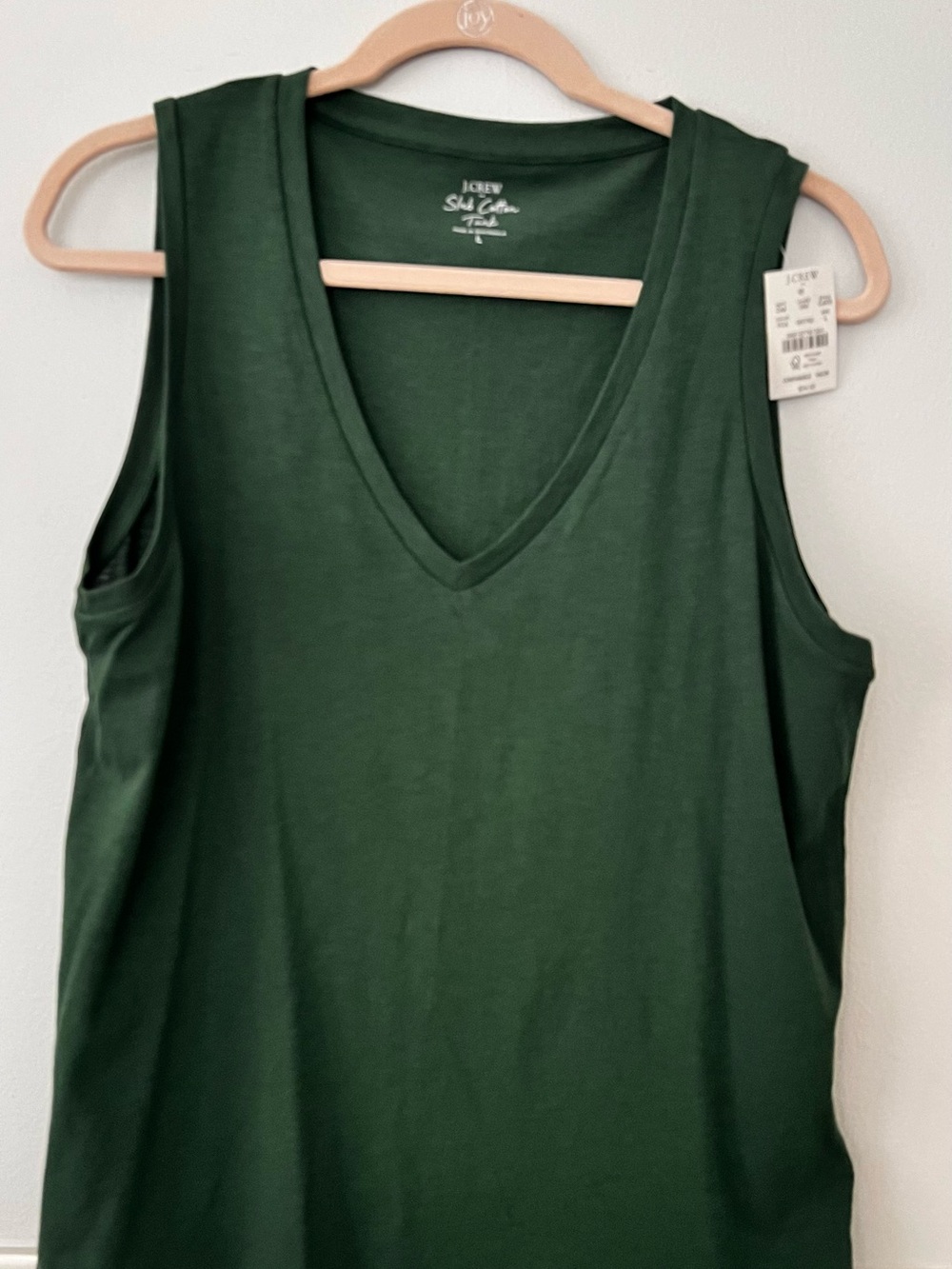 J. Crew Deep Green V-Neck Sleeveless Tank